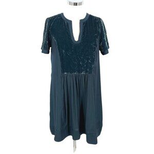 Maeve Anthropologie Ingrid Swing Tunic Velvet Dress Teal Size Medium